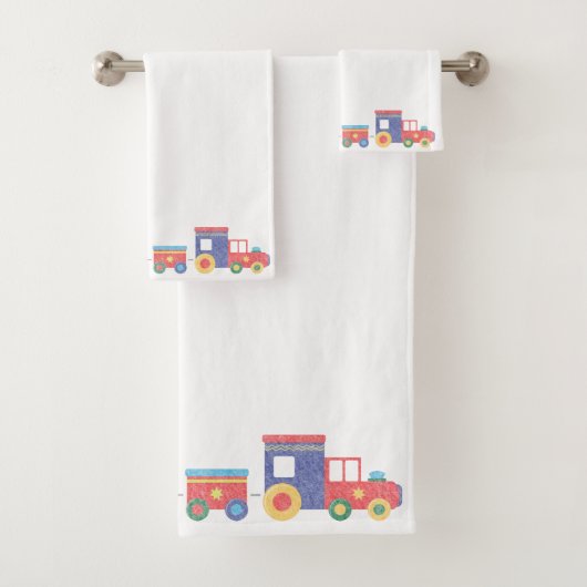 CHALKBOARD DE TRAIN BLANC TOWEL SET (En situation)