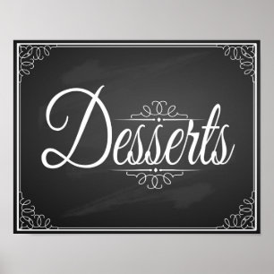 Chalkboard Dessert Table bruiloft of partijdruk Poster