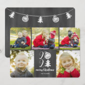 Chalkboard Doodle 2021 Photo Collage Feestdagenkaart (Voorkant / Achterkant)