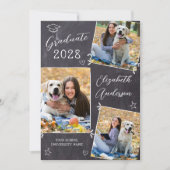 Chalkboard Doodle 3 Foto Uniek Afstuderen Aankondiging (Voorkant)