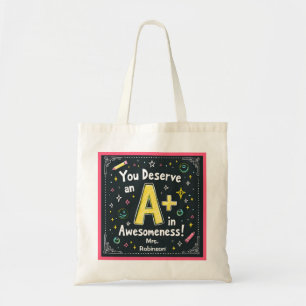 Chalkboard Doodle Canvas tas - A + in Awesomeness!