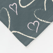 Chalkboard Doodle Hearts Pattern Fleece Deken (Hoek)
