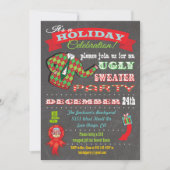 Chalkboard Douille moche Noël Fête Invitation (Devant)