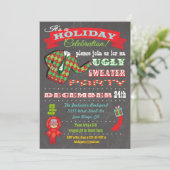Chalkboard Douille moche Noël Fête Invitation (Debout devant)