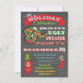 Chalkboard Douille moche Noël Fête Invitation (Devant)