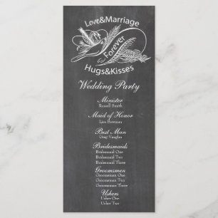 Chalkboard Dove Wedding Programme Programma