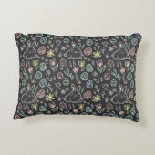 Chalkboard Easter Bunny Doodle Pattern Accent Kussen (Achterkant)