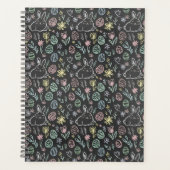 Chalkboard Easter Bunny Doodle Pattern Planner (Voorkant)