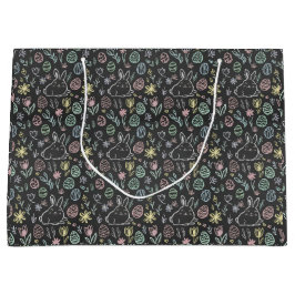 Chalkboard Easter Bunny Doodle Pattern Wrapping  Groot Cadeauzakje