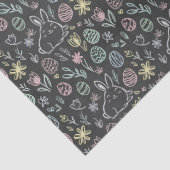 Chalkboard Easter Bunny Doodle Pattern Wrapping  Tissuepapier (Detail)