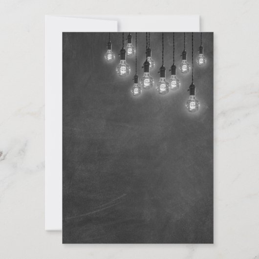 Chalkboard Edison Lights To Have and To Hold Kaart (Achterkant)