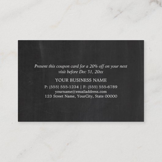 Chalkboard Effet - Bon de réduction (Dos)