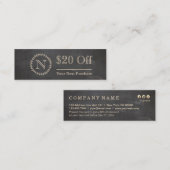 Chalkboard Elegant Monogram Mini Discount Card Visitekaartje (Voorkant / Achterkant)