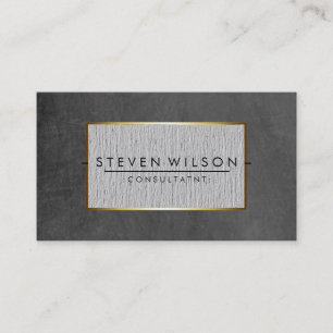 Chalkboard Elegant Professional Moderne Linen Gold Visitekaartje