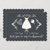 Chalkboard Élégant Serez-Vous Ma Carte De Souffran (Devant / Derrière)