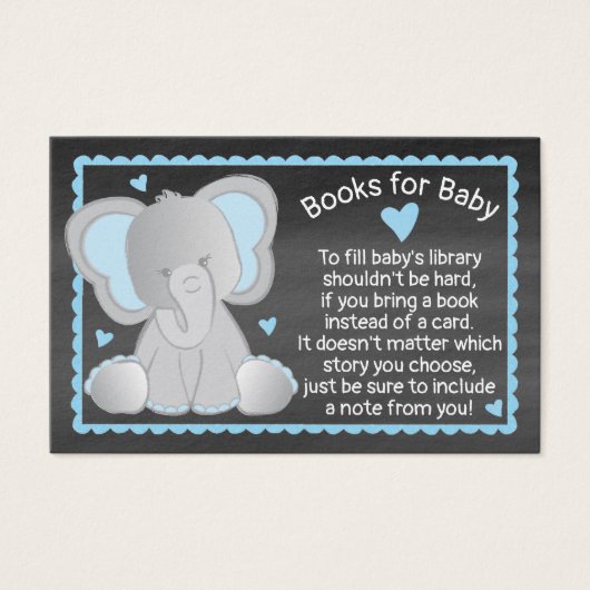 Chalkboard Elephant Baby Boy Shower Apportez un li (Devant)