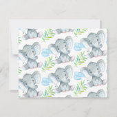 Chalkboard Elephant Baby shower Hartelijk dank Bedankkaart (Achterkant)