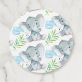 Chalkboard Elephant Baby shower Pop it Bedankjes Labels (Achterkant)