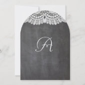 Chalkboard en Lace Elegant Wedding Invitations Kaart (Achterkant)