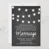 Chalkboard en String Lights Wedding Invitations Kaart (Voorkant)
