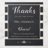 Chalkboard Enseignant Merci Vin Étiquette (Étiquettes simples)