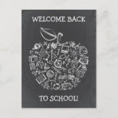 Chalkboard Enseignants Apple Carte Postale (Devant)