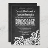 Chalkboard et dentelle Rustic Wedding Invitations (Devant / Derrière)