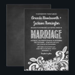 Chalkboard et dentelle Rustic Wedding Invitations<br><div class="desc">Chalkboard   Lace Rustic Wedding Invitations - présente un arrière - plan de tableau noir imprimé avec dentelle florale blanche au fond et des écritures de craie élégantes. Voir la collection complète ci-dessous</div>