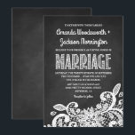 Chalkboard et dentelle Rustic Wedding Invitations<br><div class="desc">Chalkboard   Lace Rustic Wedding Invitations - présente un arrière - plan de tableau noir imprimé avec dentelle florale blanche au fond et des écritures de craie élégantes. Voir la collection complète ci-dessous</div>