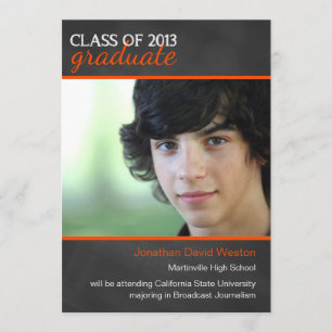Chalkboard et Orange 2013 Faire-part de graduation