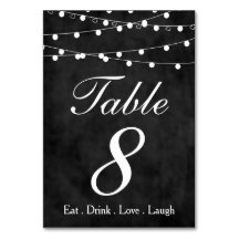 Chalkboard Fairy Lights & Hearts Party Tabel 8