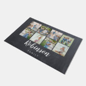 Chalkboard Familie Monogram 8 Foto Collage Deurmat (Schuin)