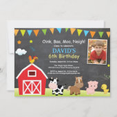 Chalkboard Farm Anniversaire Invitation Barnyard P (Devant)