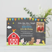 Chalkboard Farm Anniversaire Invitation Barnyard P (Debout devant)