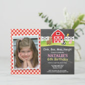 Chalkboard Farm Anniversaire Invitation Barnyard P (Debout devant)
