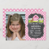 Chalkboard Farm Anniversaire Invitation Barnyard P (Devant / Derrière)