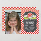 Chalkboard Farm Anniversaire Invitation Barnyard P (Devant / Derrière)