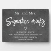 Chalkboard Faux Signature Drinks Wedding sign  Fotoplaat (voorkant)