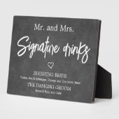 Chalkboard Faux Signature Drinks Wedding sign  Fotoplaat (Zijkant)