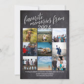 Chalkboard favoriete herinneringen jaarlijkse foto feestdagenkaart (Voorkant)