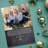 Chalkboard favoriete herinneringen jaarlijkse foto feestdagenkaart