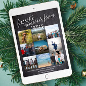 Chalkboard favoriete herinneringen jaarlijkse foto feestdagenkaart