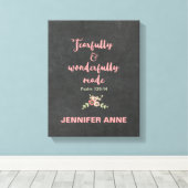 Chalkboard Fearful en Wonderully Made Canvas Afdruk (Insitu (Houten vloer))