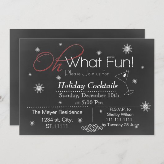 Chalkboard Fête Invitation (Devant / Derrière)