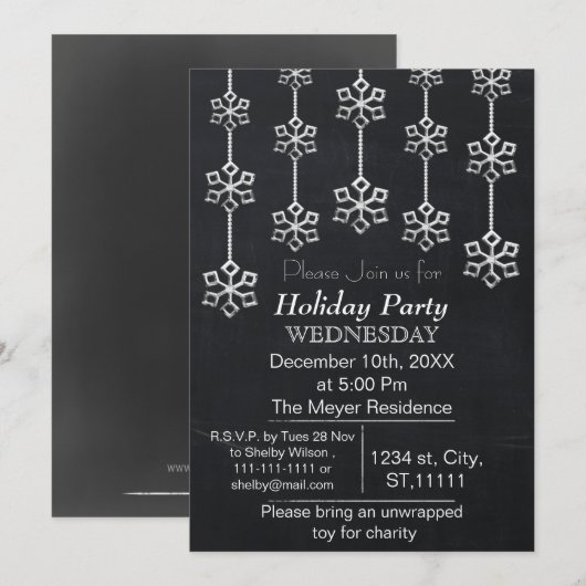 Chalkboard Fête Invitation (Devant / Derrière)