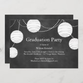 Chalkboard Fête Lanternes Graduation Invitation (Devant / Derrière)