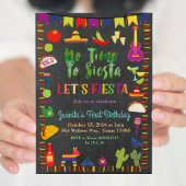 Chalkboard Fiesta Anniversaire Invitation Mexicain