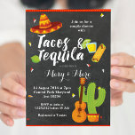 Chalkboard Fiesta Tacos et Invitation Tequila<br><div class="desc">Avec un arrière - plan de tableau noir,  cette invitation mexicaine peut être utilisée pour vous Tacos et Tequila party,  comme douche de couple,  baby shower co-ed,  invitation de fête d'anniversaire,  fête d'engagement,  etc.</div>