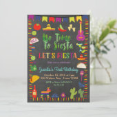 Chalkboard Fiesta Verjaardag Uitnodiging Mexicaans (Staand voorkant)