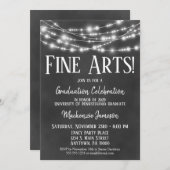 Chalkboard Fine Arts Graduation Party Invitation (Devant / Derrière)